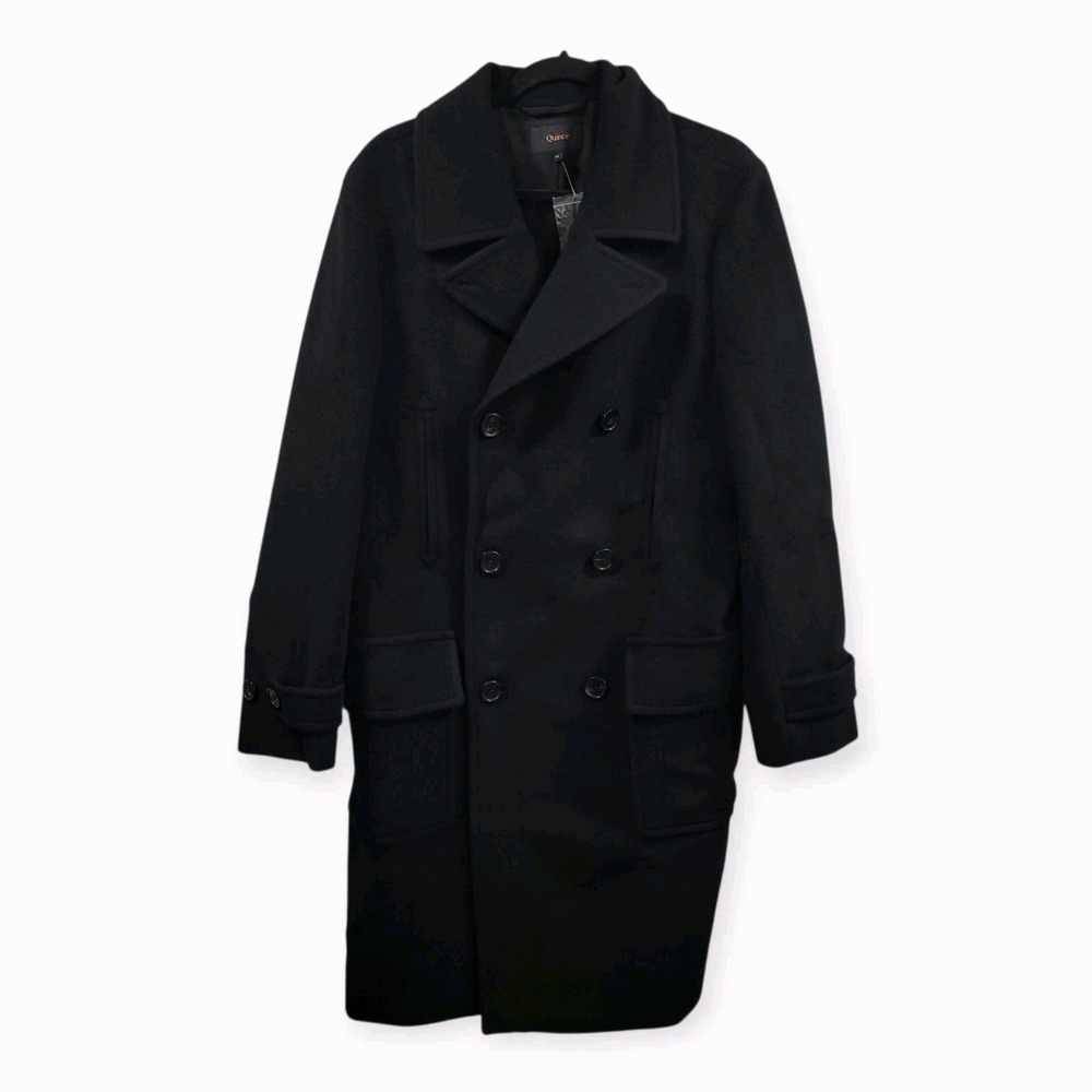 NWOT Quince Men's M Wool Cashmere Double-Breasted Officer Topcoat Quiet Luxury - Picture 9 of 14